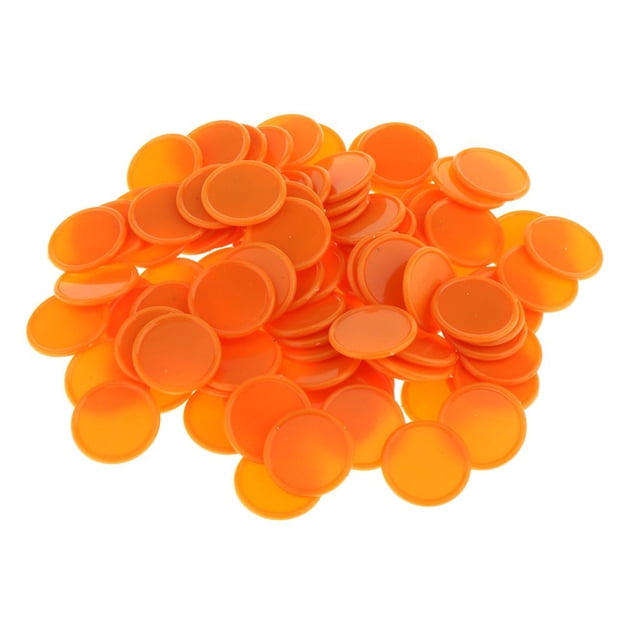 Ensemble de 100 Pcs Jetons de Jeu à Bord Concave Jetons de Bingo Orange