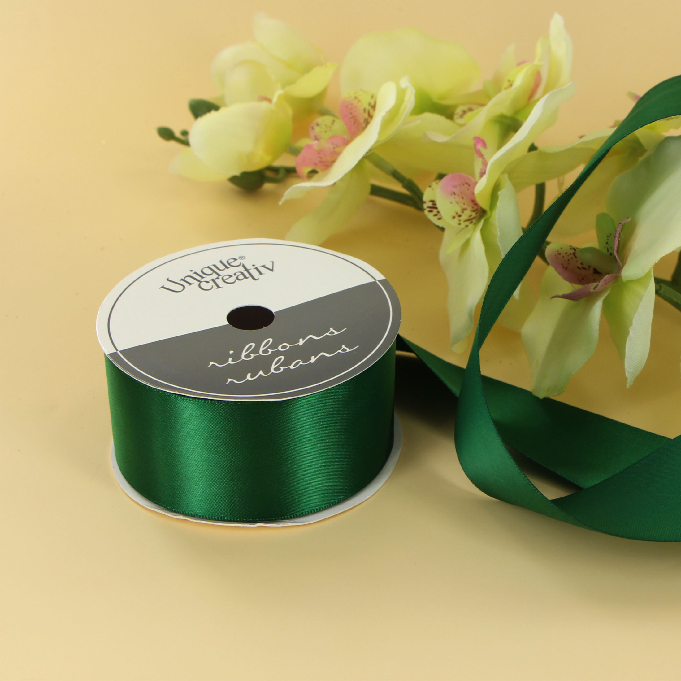 UNIQUE CREATIV Satin Ribbon Forest 38 mm (1.5 in) × 3.65 m (1½ in × 4 yd), 3.66 m (12 ft)