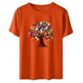 thumbnail image 5 of Dadaria Matters Tee Femme Chemise Orange Manches Courtes T-Shirt Col Rond Hauts Été Chandail Blouses m, 5 of 5