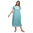 thumbnail image 4 of Moomaya Chemise de Nuit Maxi Boutonnée à Manches Courtes Imprimée pour Femmes en Coton, 4 of 5