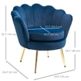 thumbnail image 3 of HOMCOM Fauteuil d'Appoint Moderne en Tissu Velours Fauteuil Club de Loisirs avec Pattes Dorées, 3 of 9
