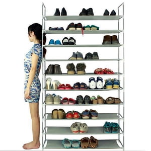 Ktaxon 50 Paires 10 Planchers Chaussures étagères de chaussures Organisateur de rangement Space Porte-chaussures de la tour de sauvetage, gris