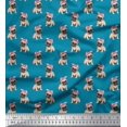 thumbnail image 1 of Soimoi Rayon Crepe Fabric Pug Dog Print Fabric by The Yard 46 Inch Wide, 1 of 3