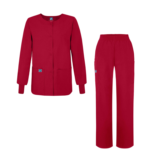 Adar Universal Women's Scrub Set - Warm-Up Scrub Jacket and Elastic Pull-On Pants