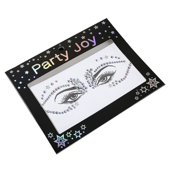 Baohd Autocollants en Strass pour les Yeux Auto-Adhésifs Sans Colle pour Maquillage Visage DIY pour Femmes Accessoires de Mariage Fête HF-110 Blanc AB
