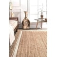 thumbnail image 3 of Indian Handmade Braided Pure Jute with White Design Area Rugs , Floor Decor Carpet Size 5 x 5 Square Feet ( 150 cm x 150 cm ), 3 of 5