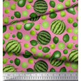 thumbnail image 2 of Soimoi Poly Georgette Fabric Pear,Lemon & Watermelon Fruits Print Fabric by The Yard 42 Inch Wide, 2 of 3