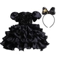 thumbnail image 2 of EGNMCR Vêtements pour Bébé Fille Robe pour Enfants Fille Robe Princesse Sans Manches Robe en Tulle à Paillettes Robe Tuftée, 2 of 6