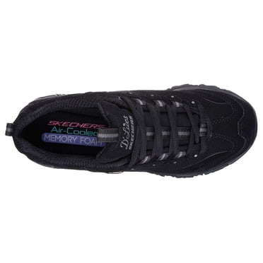 Skechers Sport pour Femmes D'Lites à Lacets en Mousse Mémoire, Noir/noir, 7 M US