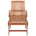 thumbnail image 2 of vidaXL Chaise Longue avec Coussin Motif à Carreaux Rouges en Bois de Teck Massif, 2 of 6