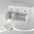 thumbnail image 3 of Gymax Buffet Moderne 53,5 Po Armoire de Rangement avec 3 Tiroirs 3 Portes Blanc, 3 of 10
