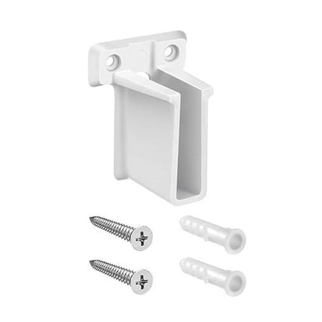1 Pack Wire Shelf End Bracket - White Plastic - Wall Mount - Closet Shelves - Screws Included - Durable