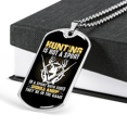 thumbnail image 3 of Hunting Is Not A Sport Necklace Stainless Steel or 18k Gold Dog Tag 24" Chain, 3 of 8