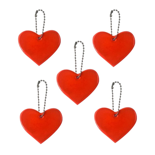 Dvkptbk The Reflector 5Pcs Reflective Pendant Outdoor Reflective Pendant Heart Shaped Reflective Suitable for Backpack Riding Walking Running Travel Equipment