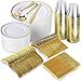 thumbnail image 3 of 600 Piece Gold Dinnerware Set â€“ 200 White and Gold Plates â€“ Set of 300 Gold Plastic Silverware â€“ 100 Plastic Cups â€“ Disposable Gold Dinnerware Set for Party - 100 Guests, 3 of 4