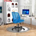 thumbnail image 3 of Costway Chaise de Bureau Ergonomique Réglable en Hauteur pour Enfants avec Roulettes Universelles Chaise de Travail Bleue, 3 of 10