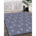 thumbnail image 3 of Ahgly Company Tapis d'Intérieur Lavable à la Machine, Carré, Transitionnel, Bleu Bleu Ange, Tapis de Zone, 4 Pieds Carré, 3 of 7