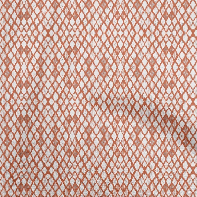 oneOone Polyester Lycra Orange Fabric Ikat Sewing Craft Projects Fabric Prints By Yard 56 Inch Wide