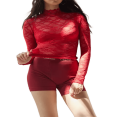 thumbnail image 1 of Turtleneck Sheer Lace Basic Shirt Pullover for Women with Long Sleeves, 1 of 7