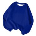 thumbnail image 1 of Hauts pour Femmes Manches Longues Mode Couleur Unie Col Rond T-Shirt Manches Longues Grande Taille, 1 of 1