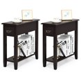 thumbnail image 1 of Gymax Set of 2 Nightstand 2 Tier End Bedside Sofa Side Table w/Drawer &Shelf Espresso, 1 of 10