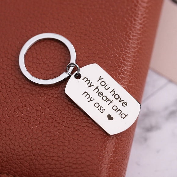 Dvkptbk The Pendant You Own My Heart and My Keychain Anniversary Keychain Gift for Husband Boyfriend Home Decor