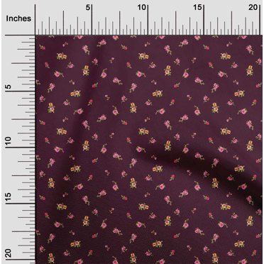 oneOone Viscose Jersey Fabric Leaves & Flower Floral Printed Fabric 1 Yard 60 Inch Wide