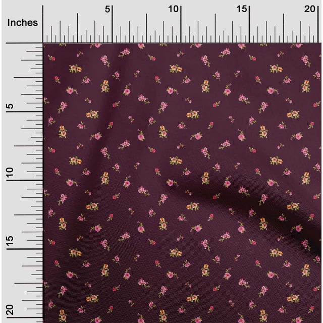 oneOone Polyester Lycra Fabric Leaves & Flower Floral Fabric Prints by Yard 56 Inch Wide
