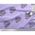 thumbnail image 2 of Soimoi Poly Georgette Fabric Leaves & Floral Block Printed Fabric 1 Yard 42 Inch Wide, 2 of 3