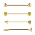 thumbnail image 1 of 4pcs Oreilles Barre Transversale Droite Unisexe -, 1 of 8