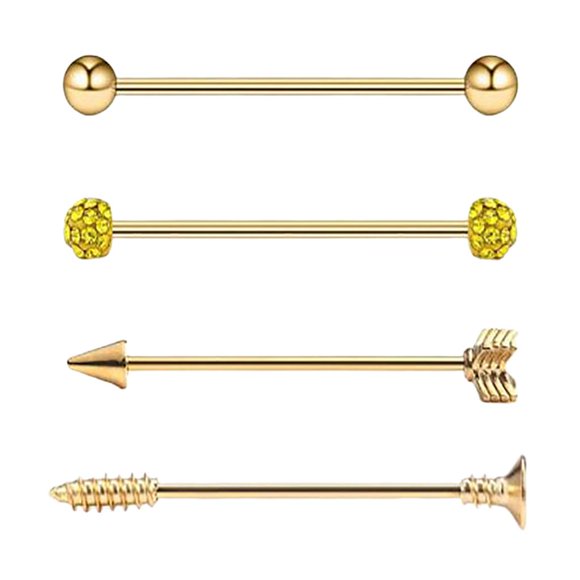 4pcs Oreilles Barre Transversale Droite Unisexe -