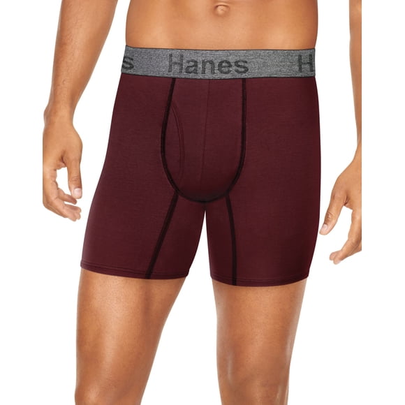 Hanes Mens Comfort Flex Fit Ultra Soft Cotton Stretch Boxer Briefs 3-Pack, 2XL,