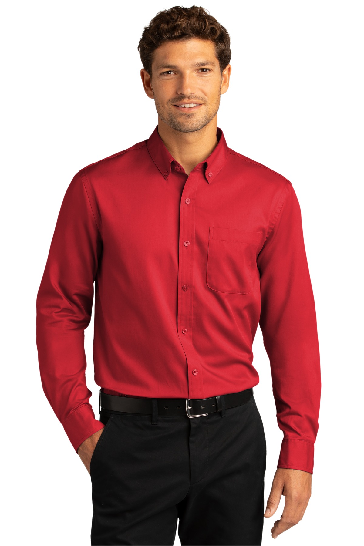 Port Authority Chemise à Manches Longues SuperPro React en Sergé pour Hommes - W808