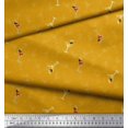 thumbnail image 3 of Soimoi Gold Moss Georgette Fabric Glass,Straw & Drinks Summer Designs Decor Fabric Printed Yard 42 Inch Wide, 3 of 3