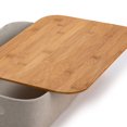 thumbnail image 5 of Truu Design Modern and Sleek Decorative Paper Beige Storage Basket with Bamboo Lid, 5 of 5
