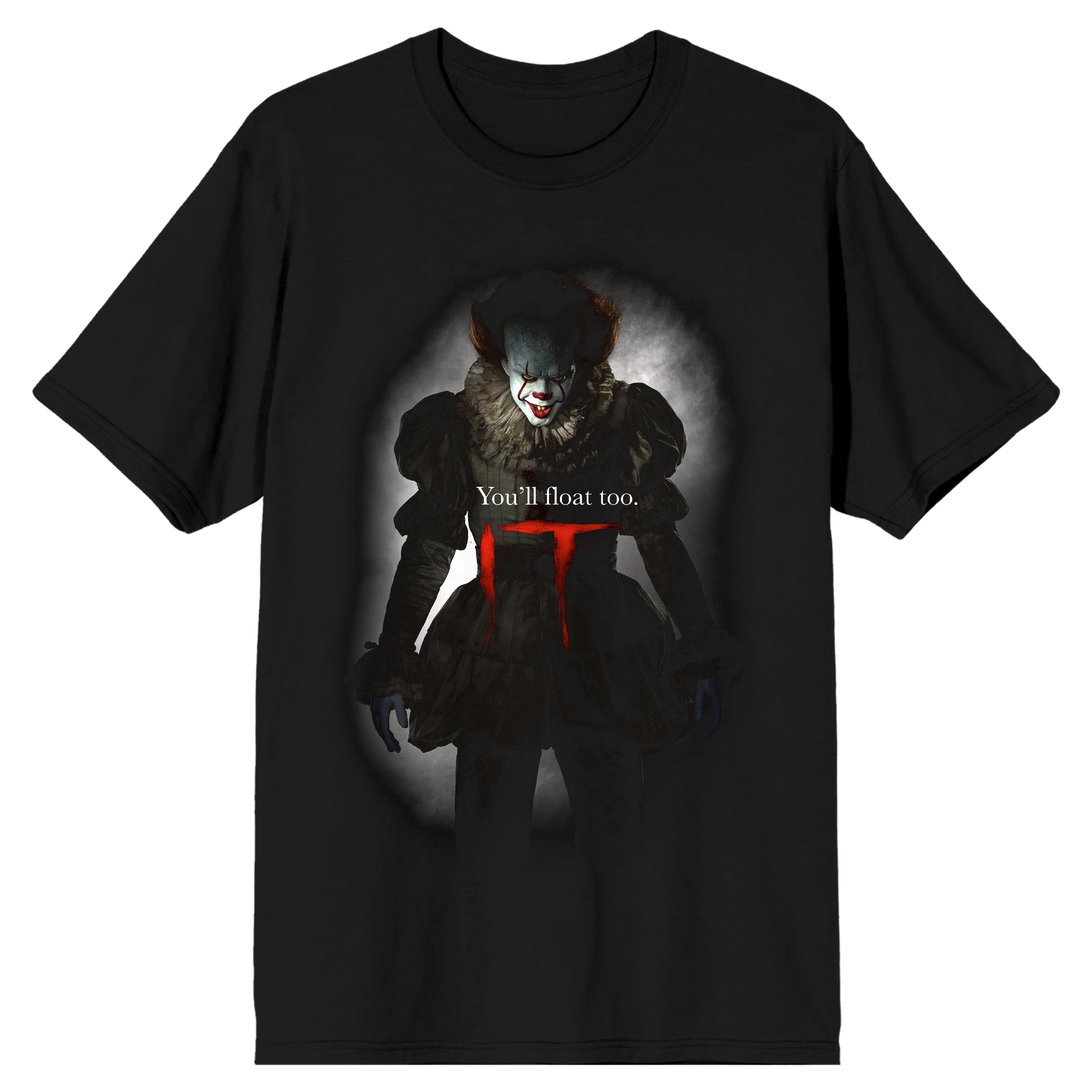 It 2017 Pennywise in Shadows Men's Black T-shirt-Large