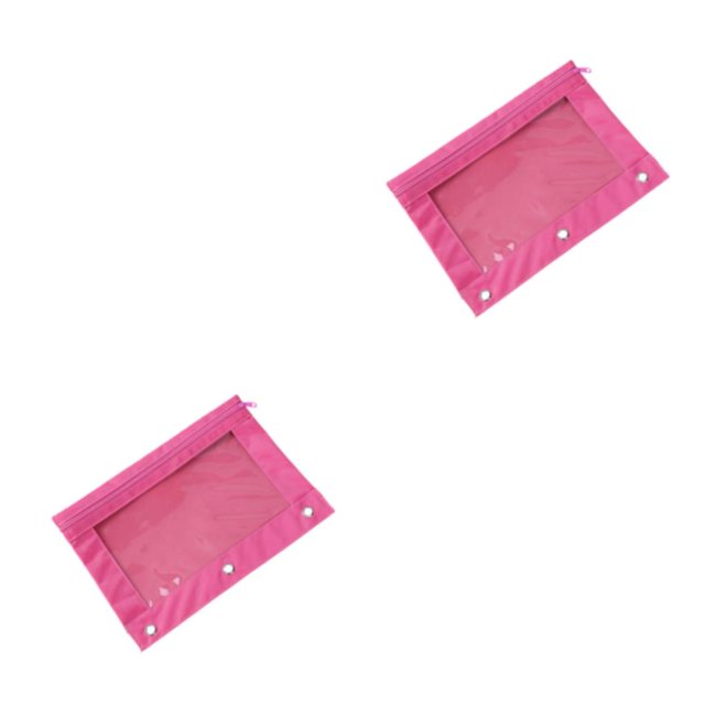 Decodeary Durable Pouch For Organizing Documents In Office Portable Zippered Pouch Pink 2Set