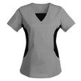 thumbnail image 3 of Culottes pour Femmes, Sarraus à Col en V pour Femmes Workwear Revolution, Extensible Doux, Entretien Facile L Gris, 3 of 5