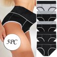 thumbnail image 2 of Culottes pour Femmes Culottes Femmes 5 Pcs Femmes Culottes Unies Patchwork Culottes Culottes sous-Vêtements Bikini sous-Culottes, 2 of 9