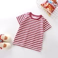 thumbnail image 2 of T-shirts à Col Rond à Rayures à Manches Courtes pour Filles, Haut pour Filles, Chemises d'Été pour Filles, Vêtements pour Filles 4-5 Ans, Vêtements Tendance pour Filles, 2 of 6