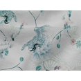 thumbnail image 4 of oneOone Tissu Jersey Viscose Crème Floral & Paon Matériel de Robe Tissu Imprimé Tissu au Mètre 60 Pouces de Large, 4 of 5