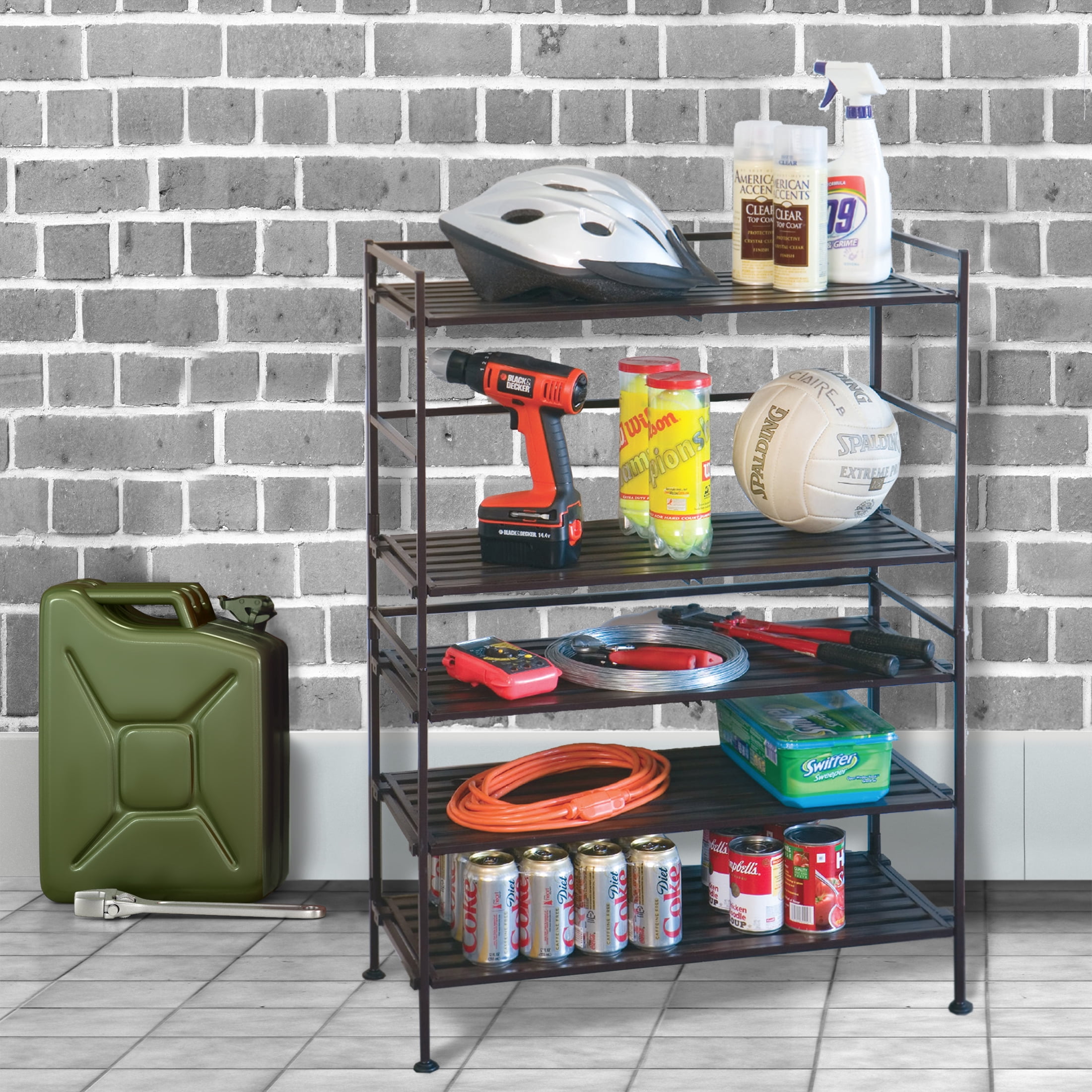 Seville Classics 3 Tier Resin-Wood Shoe Rack 2PK