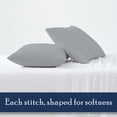 thumbnail image 4 of 100% Cotton Percale Pillowcases Cool & Crisp King Light Gray by Color Sense, 4 of 13
