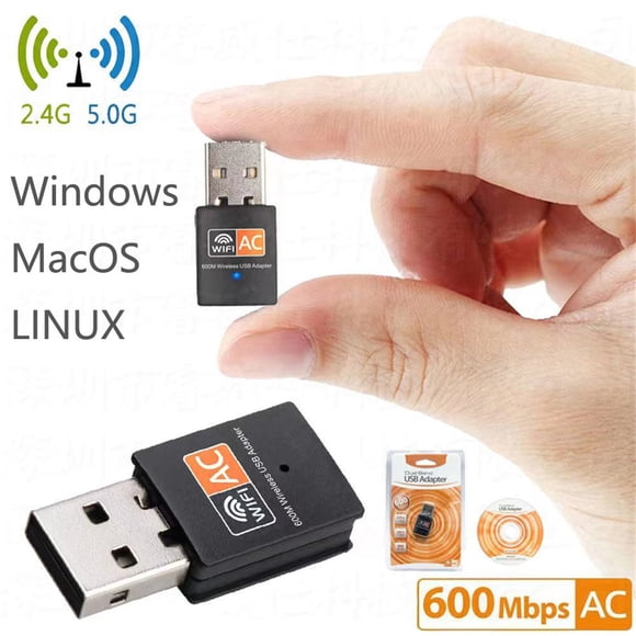 cpengpj High Speed AC600Mbps USB WiFi Adapter, Dual Band 2.4/5GHz Wireless Network Adapter with RTL8811 Chip for PC Desktop Laptop, Plug and Play, Windows 10/8/7/Vista Compatible