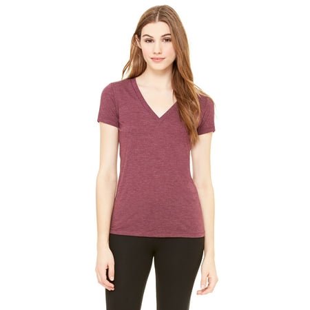 Bella + Canvas Ladies' Triblend Short-Sleeve Deep V-Neck T-Shirt