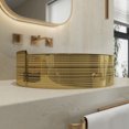 thumbnail image 4 of MEJE 16.75 Inch LUXURY Gold Stripes Round Art Basin, Above Counter Bathroom Vessel Sink, Porcelain Ceramic Countertop Sink(Include pop up drain), 4 of 5
