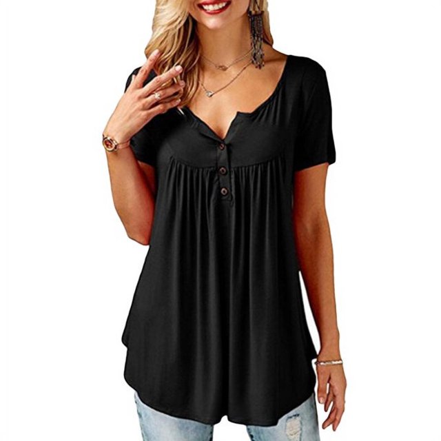 T-Shirt Ample pour Femmes Manches Courtes Hauts Décontractés Blouse Tee