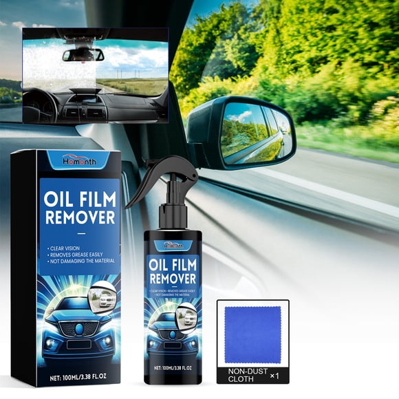 Glass Oil Film Remover Spray - Car Windshield Cleaner & Film Removal Cream - Effective Stain Remover for Auto, Home Glass, Windows, Mirrors - 100ml