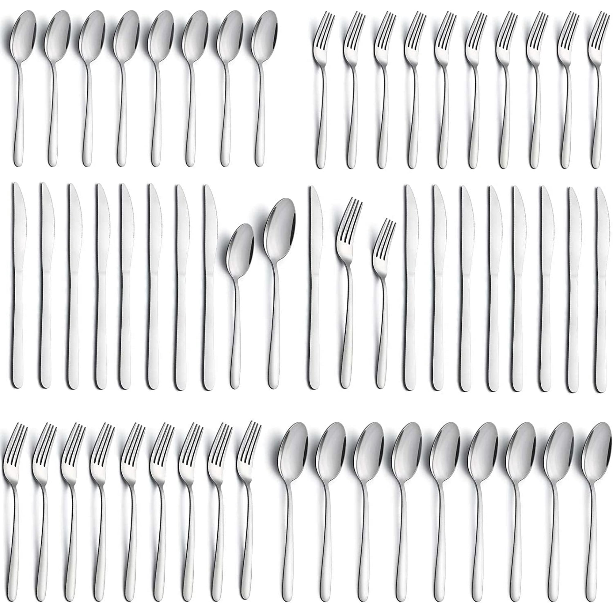 Condition photo showing New/Like New for bestdin silverware set, 40 pieces stainless steel flatware set for 8, include fork knife spoon set, mirror polished, dishwasher safe, cutlery set for