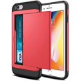 thumbnail image 1 of Pour Apple iPhone 7 Plus Rouge Antichoc Fente pour Carte Portefeuille Étui Robuste Robuste Étui 360, 1 of 5
